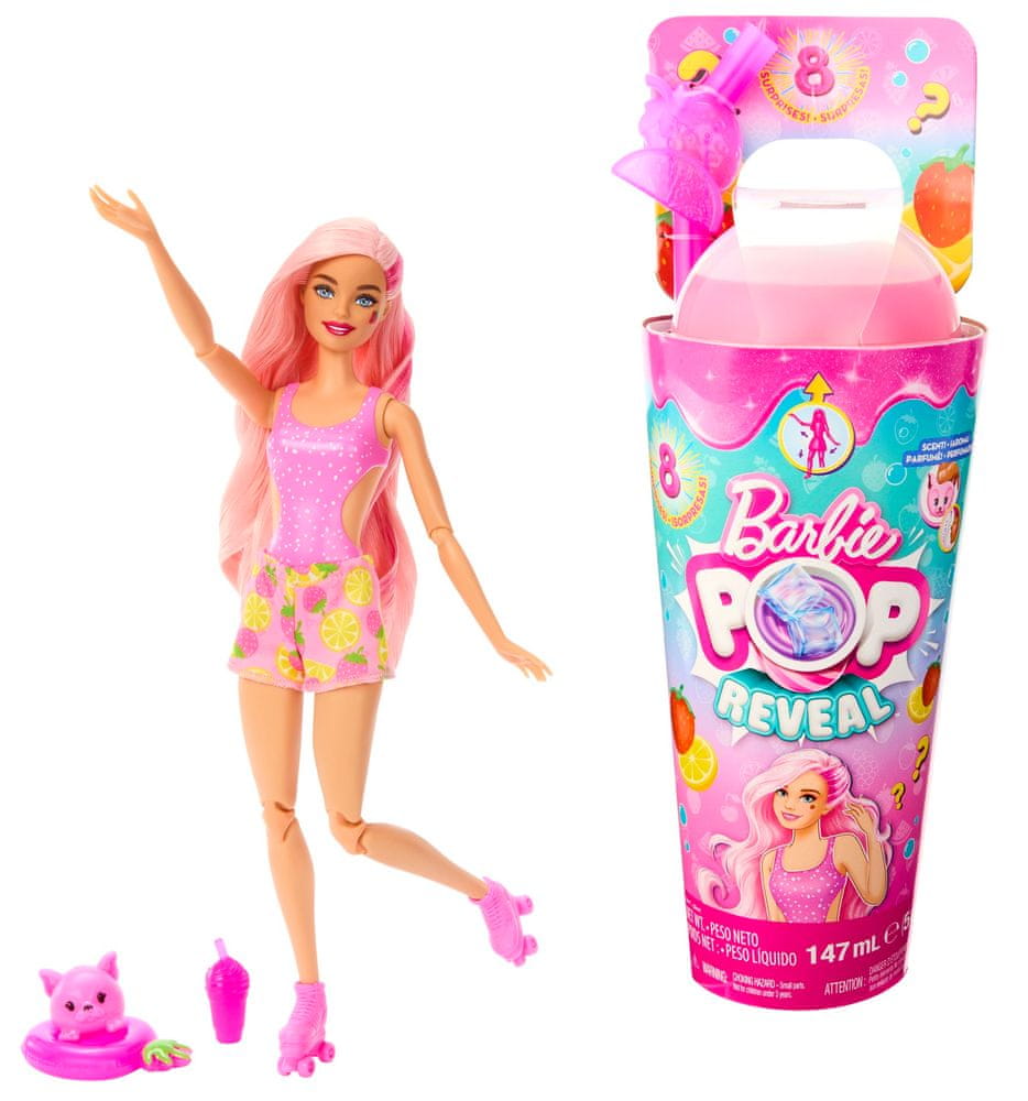 Mattel Barbie Pop Reveal šťavnaté ovocie - jahodová limonáda HNW40